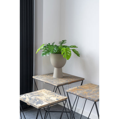 Amalfi Flowerpot - Sand, Steel, Ø19x27 cm