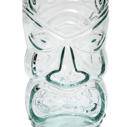 Tiki Drink Glass - Blue Recycled Glass, Island Style