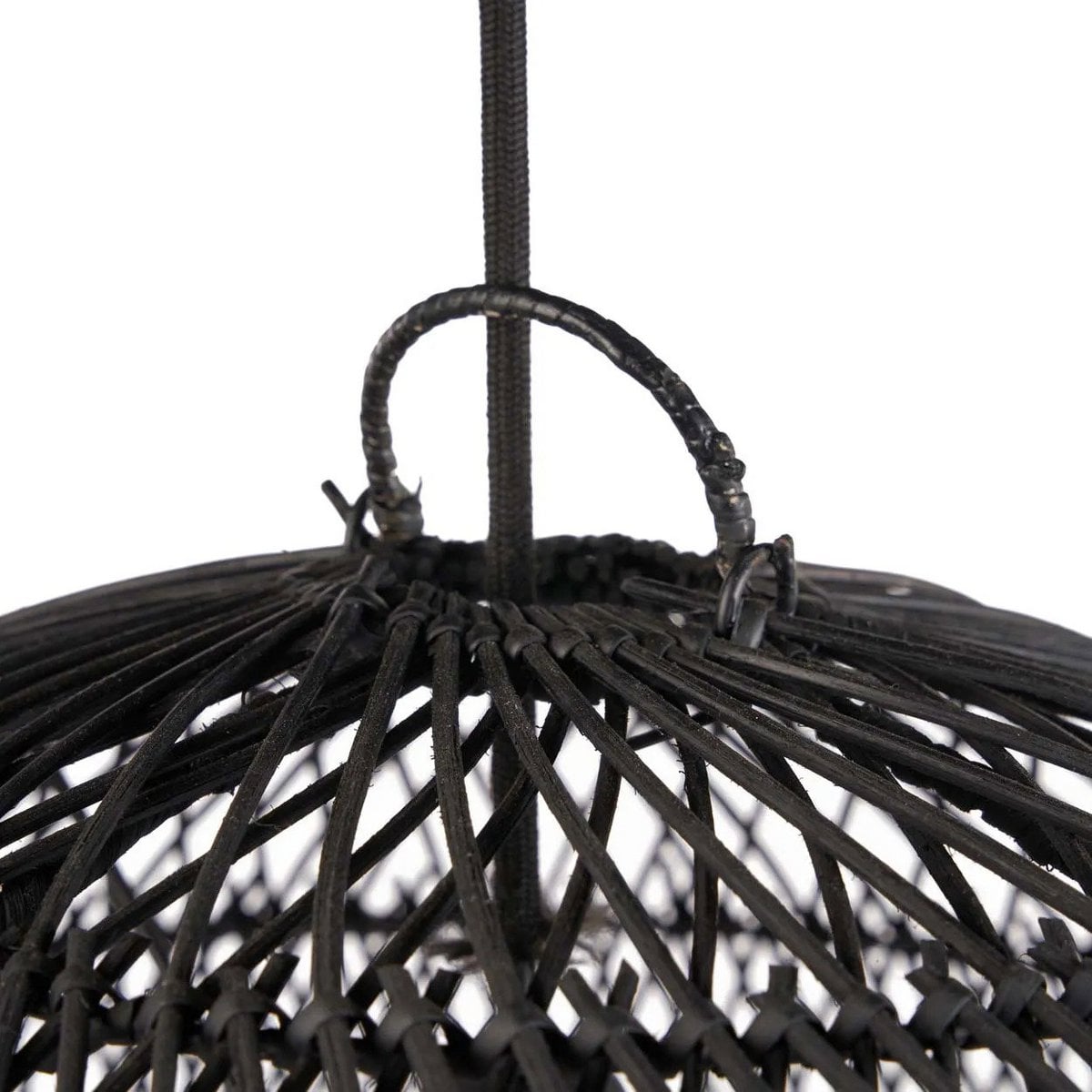 Black Handwoven Rattan Pendant Light – Layered Glow For Dining Or Bedroom