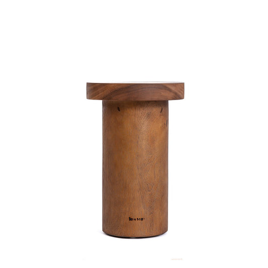 Solid Teak Wood Side Table - Organic Modern Accent Table - Natural