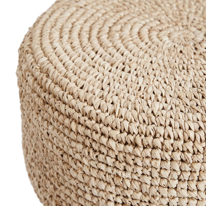 Raffia Bar Stool - Natural Teak & Woven Seat
