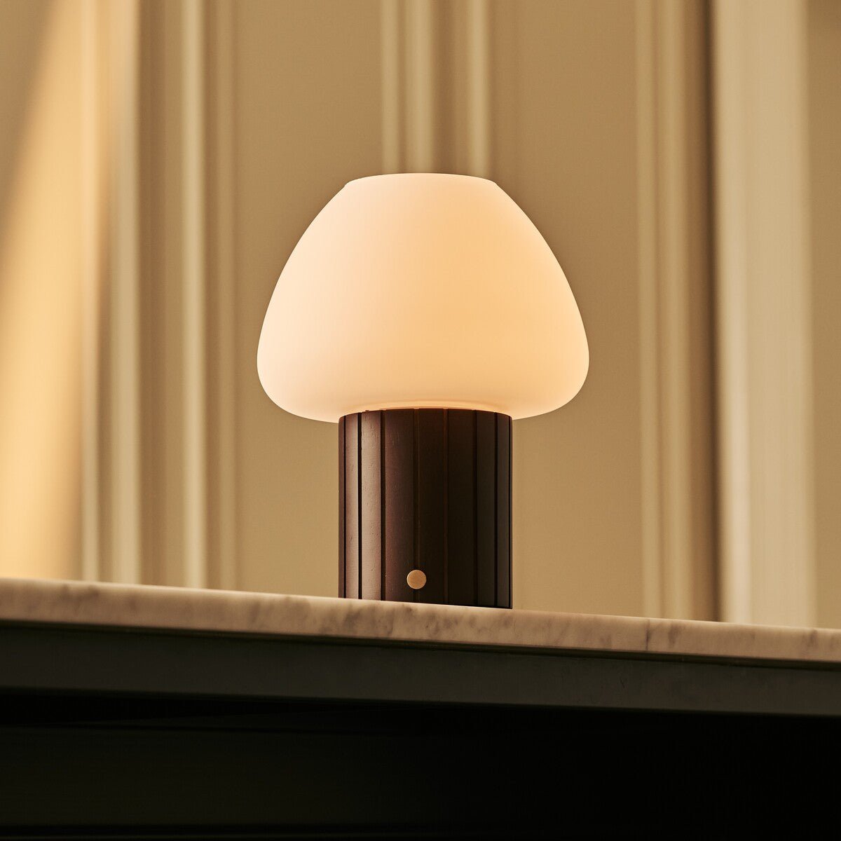 Dark Brown Rechargeable Table Lamp | Modular Lampshade, Dimmable & 3 Light Colors