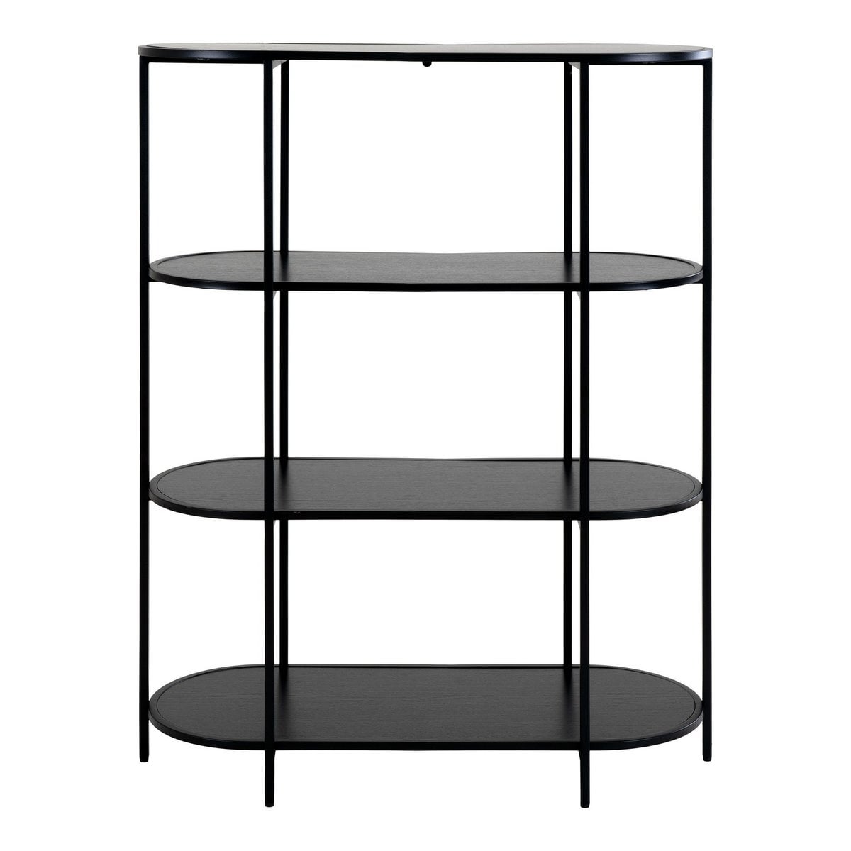 Black Steel Wall Shelf – Modern Display Shelf, 85x36x111 cm