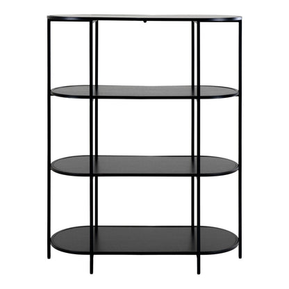 Black Steel Wall Shelf – Modern Display Shelf, 85x36x111 cm