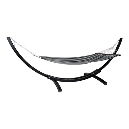 Larch Wood Hammock - Outdoor Polyester Cotton Blend, 320 cm - Gray & Black