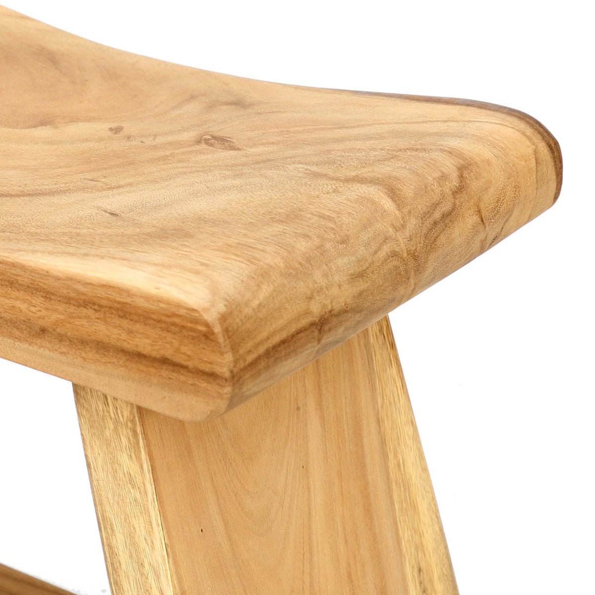 Solid Suar Wood Stool – Natural Finish, 50cm