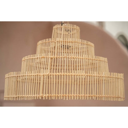 Rattan Pendant Light - Wedding Cake Style - Medium, Natural