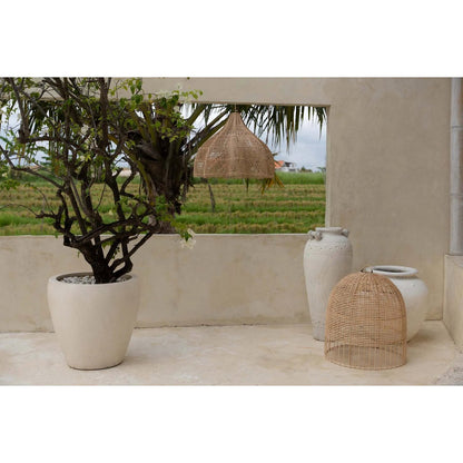 Rattan Pendant Light - Natural Handwoven Hanging Lamp - Medium