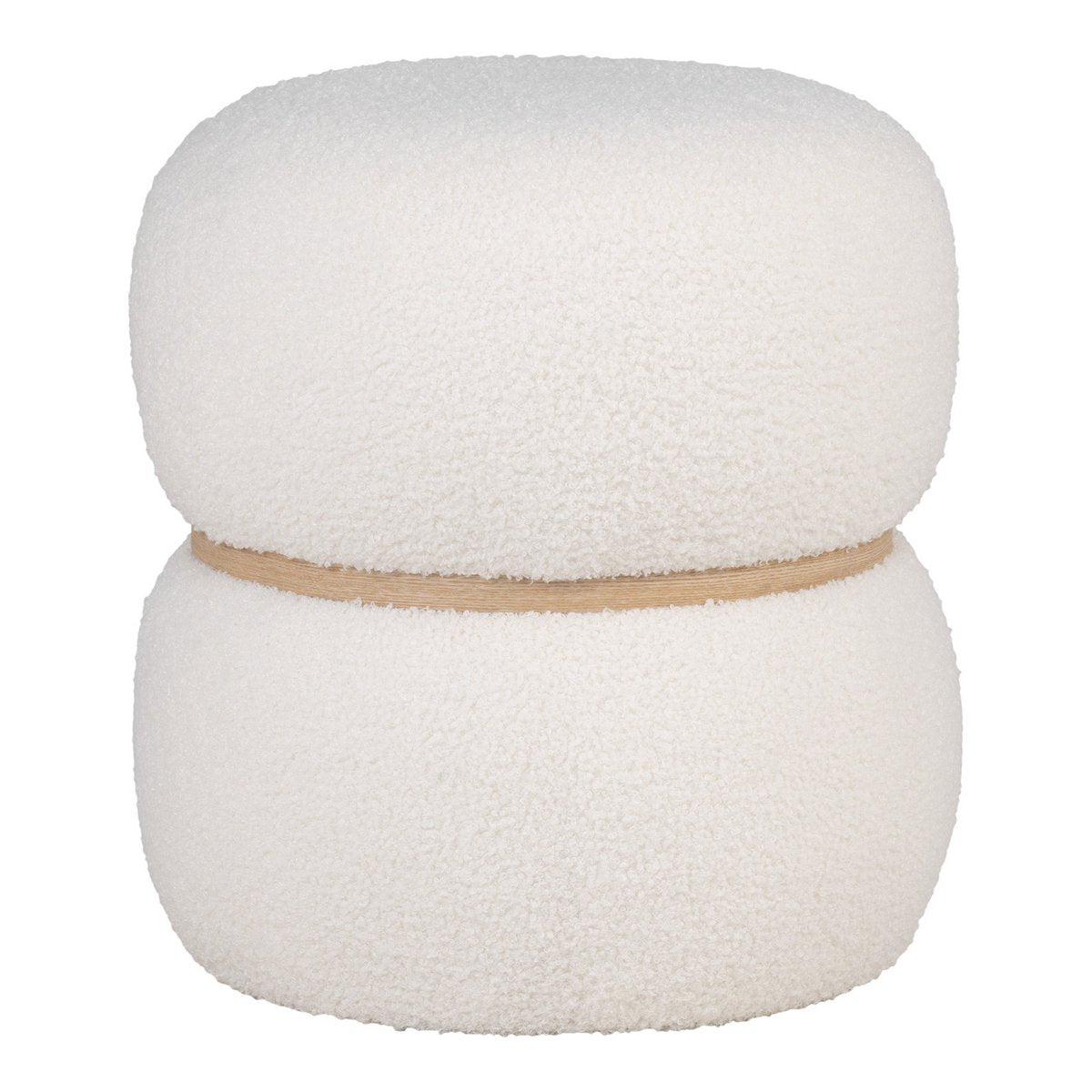 Milford Pouf - White, MDF/Pinewood/Foam/Polyester, 38x38x41 cm