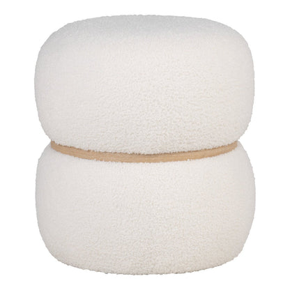Milford Pouf - White, MDF/Pinewood/Foam/Polyester, 38x38x41 cm