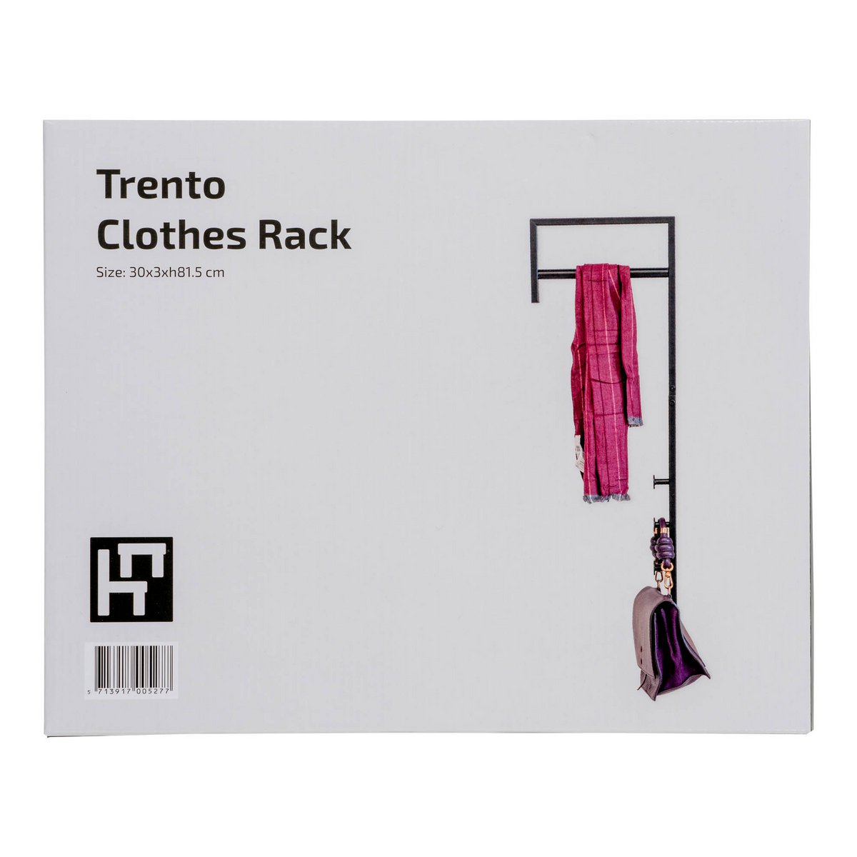 Trento Clothes Rack - Black, Metal, 30x3x82 cm
