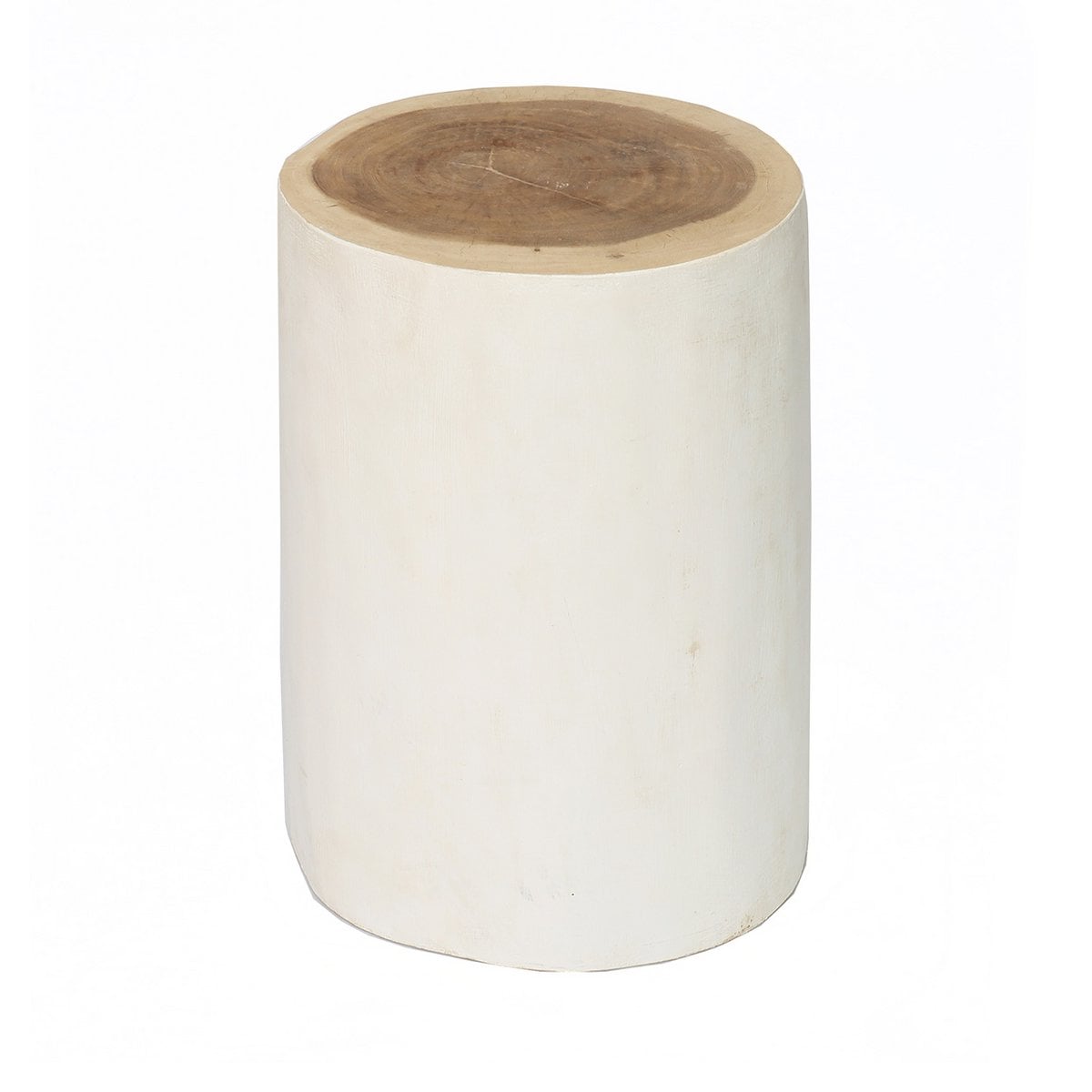 Munggur Wood Stool - Natural White Accent Stool or Table