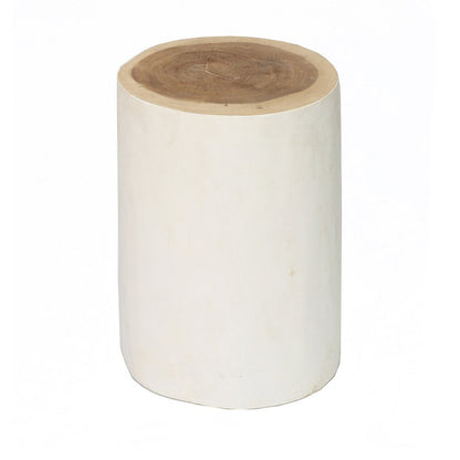 Munggur Wood Stool - Natural White Accent Stool or Table