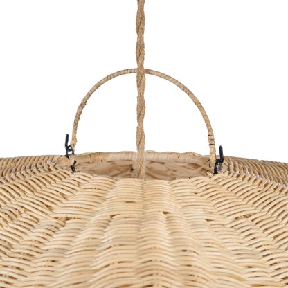 Rattan Pendant Light - XL Natural Wave Design