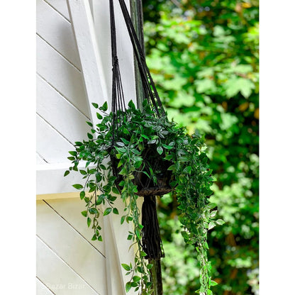 El Macrame Plant Holder - Black - M