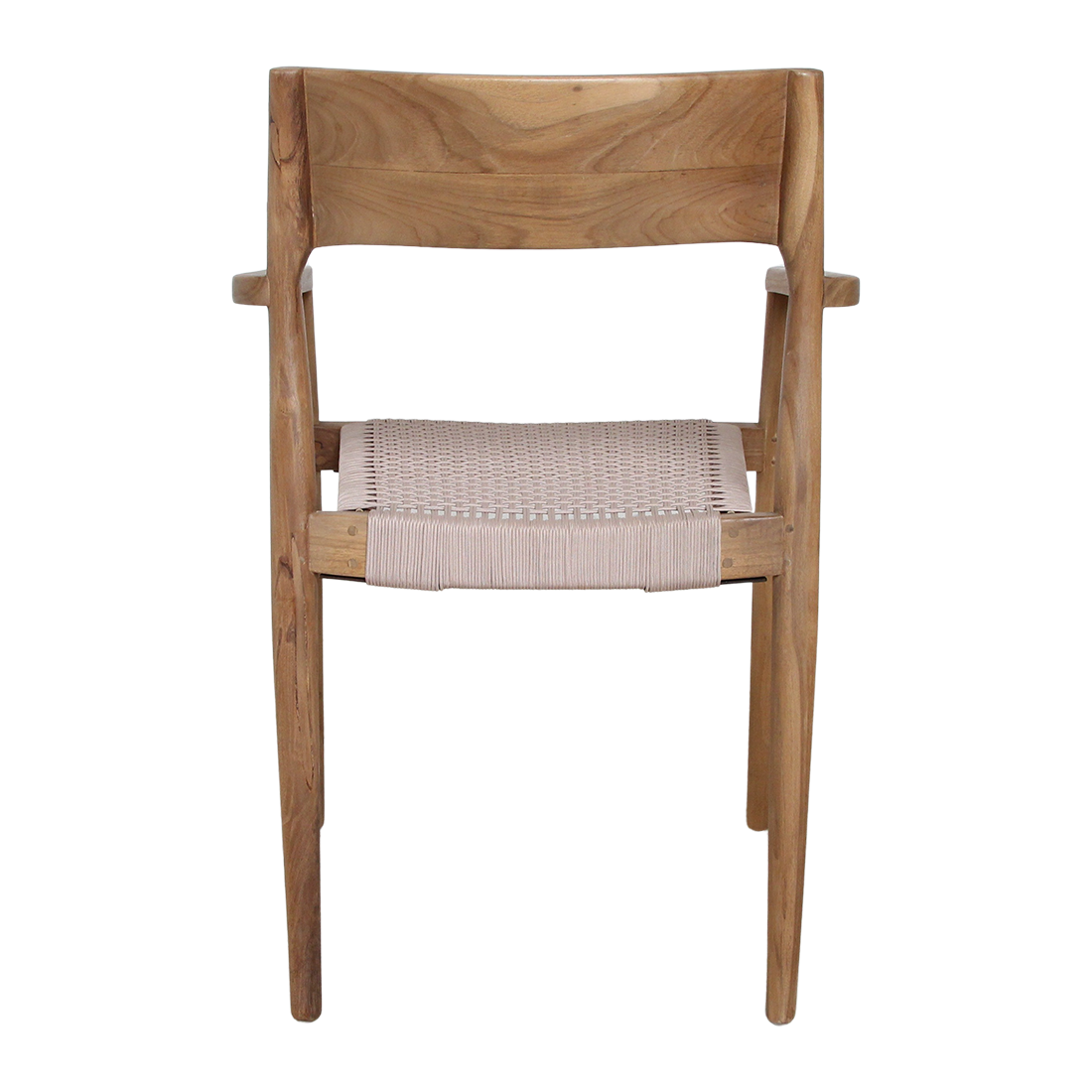 Chaise de jardin Freya avec repose-bras naturel - Teakhout foncé