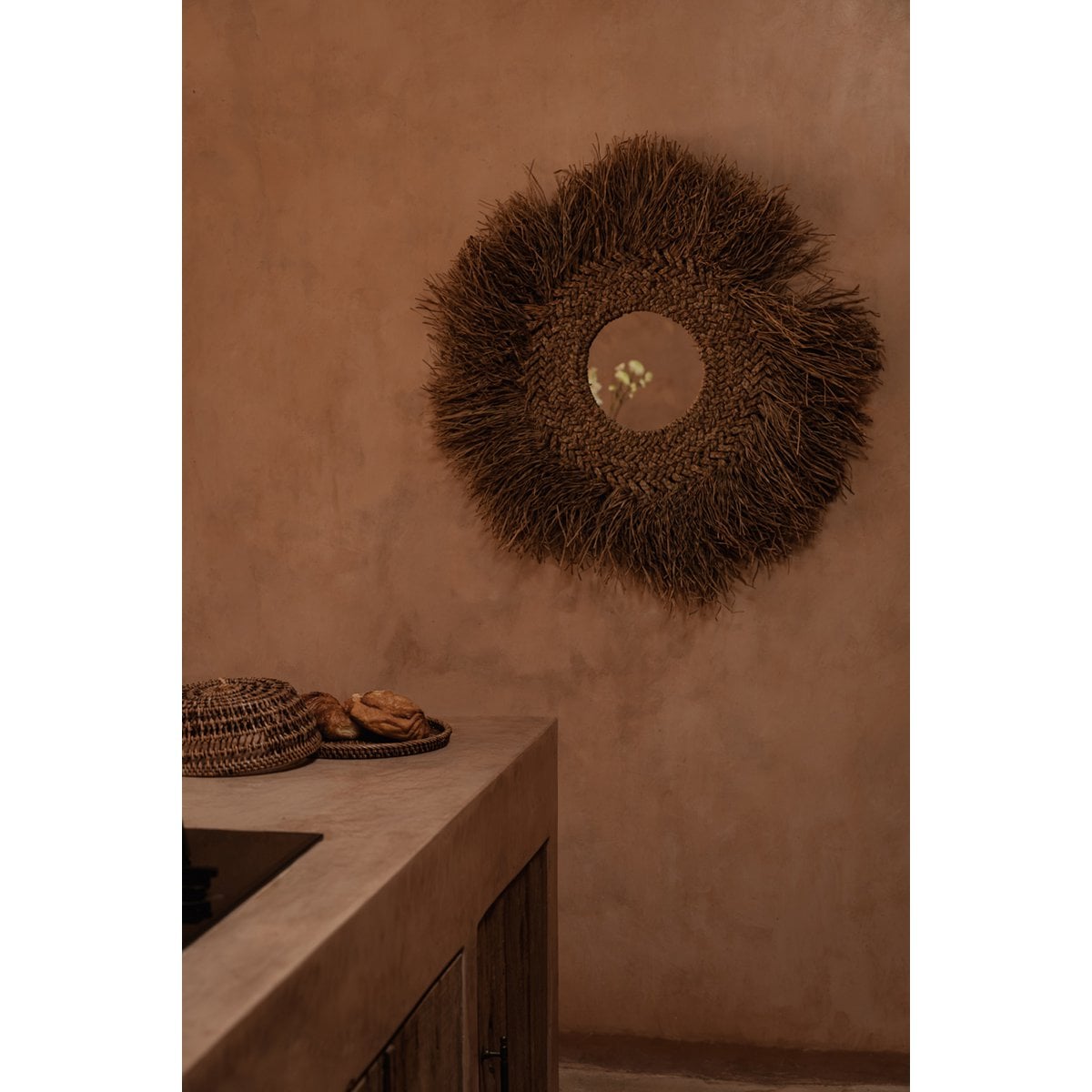 Rattan Food Cover - Natural Brown - M