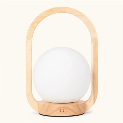 Skye Light Brown Wooden Cordless Lamp | Rechargeable, Dimmable & 3 Light Modes