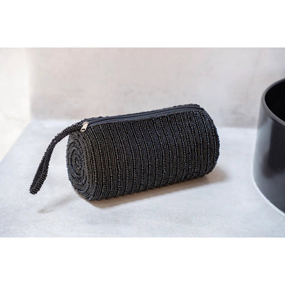 Cotton Pencil and Beauty Case - Black