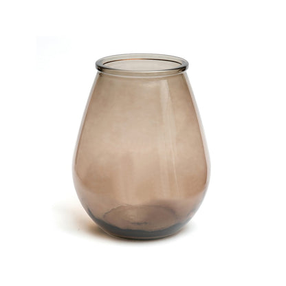 Recycled Glass Vase - Modern Nordic Style, Beige Accent Vase - Large