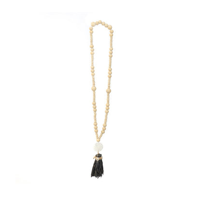Shell and Wood Necklace - Lovina Natural Black