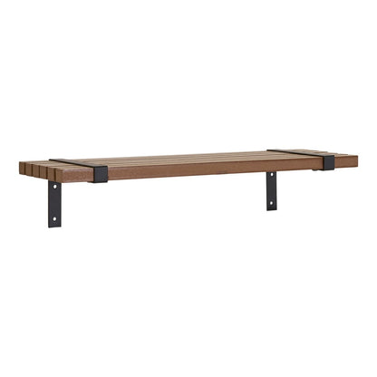 Luxor Wall Shelf - Natural/Black, MDF/Ash Veneer/Metal, 50x15x10 cm
