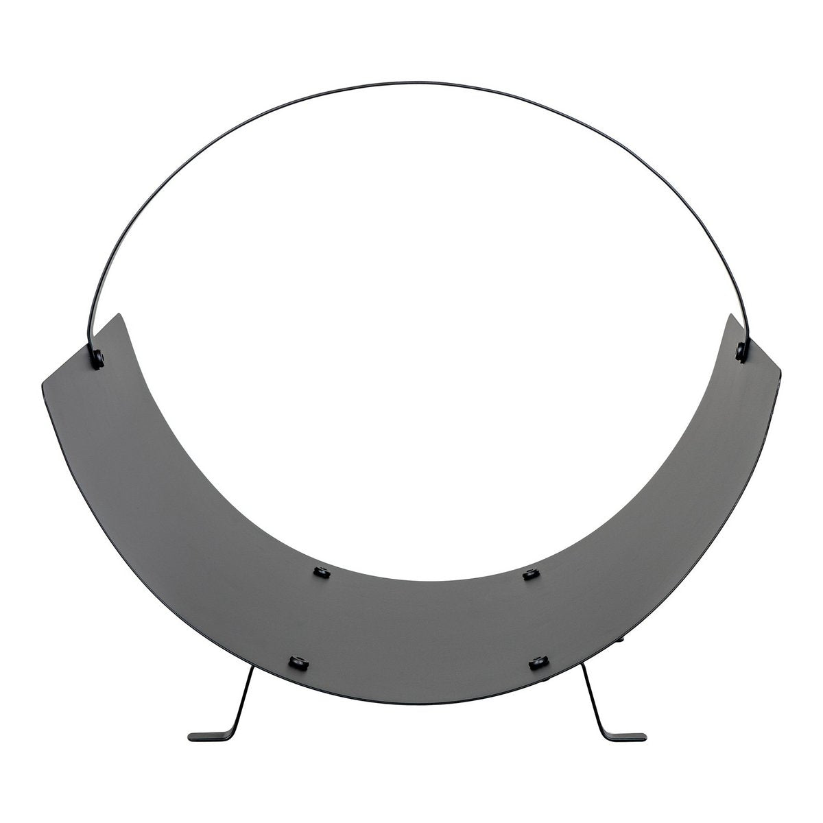 Black Steel Log Holder - Modern Fireside Firewood Rack, 40x35 cm