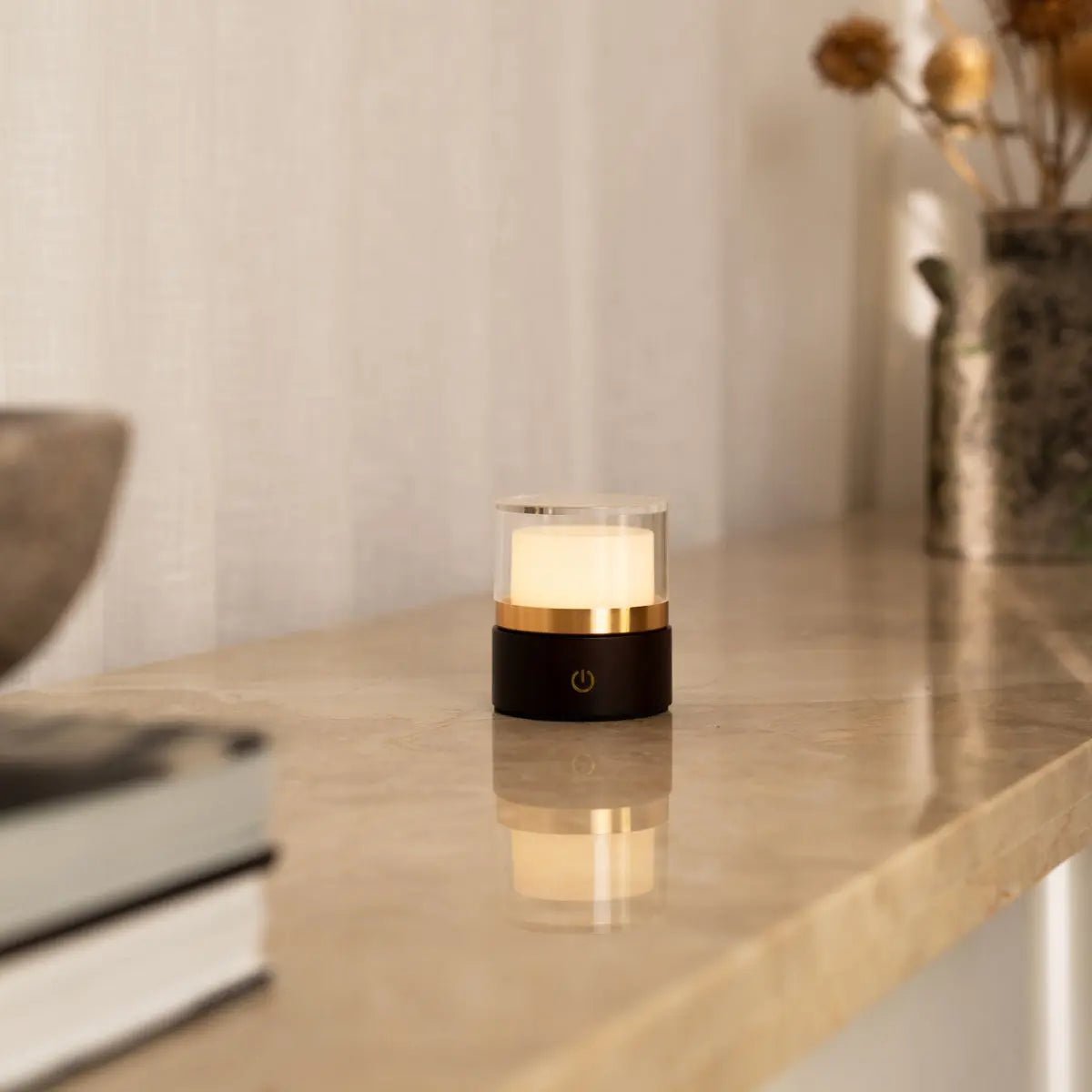 Leo Dark Brown Wireless Rechargeable Lamp | Compact, Dimmable & USB Rechargeable