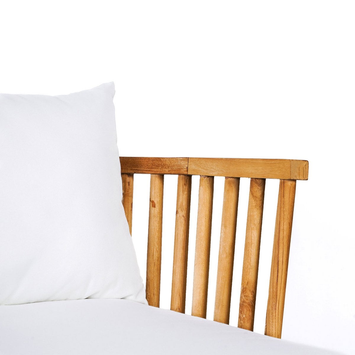 Teak Daybed - Natural White Water-Repellent Cushions