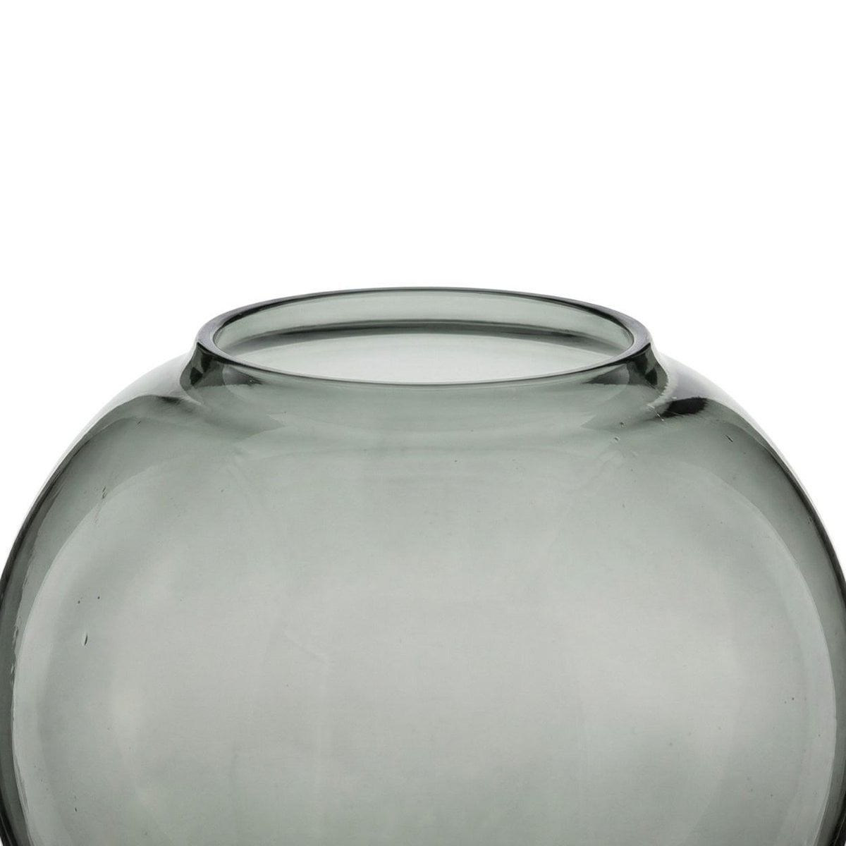 Glass Vase - Smokey Grey Handblown Vase for Home Decor