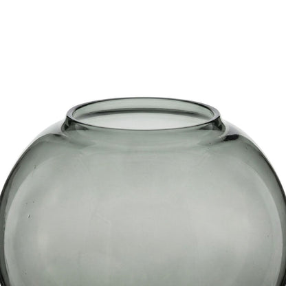 Glass Vase - Smokey Grey Handblown Vase for Home Decor