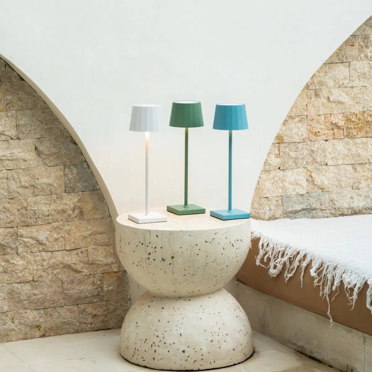 William Sage Green Rechargeable Table Lamp | USB-C, Dimmable, 120-Hour Battery