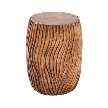 Natural Wood Stool - Hand Carved Accent Stool or Side Table