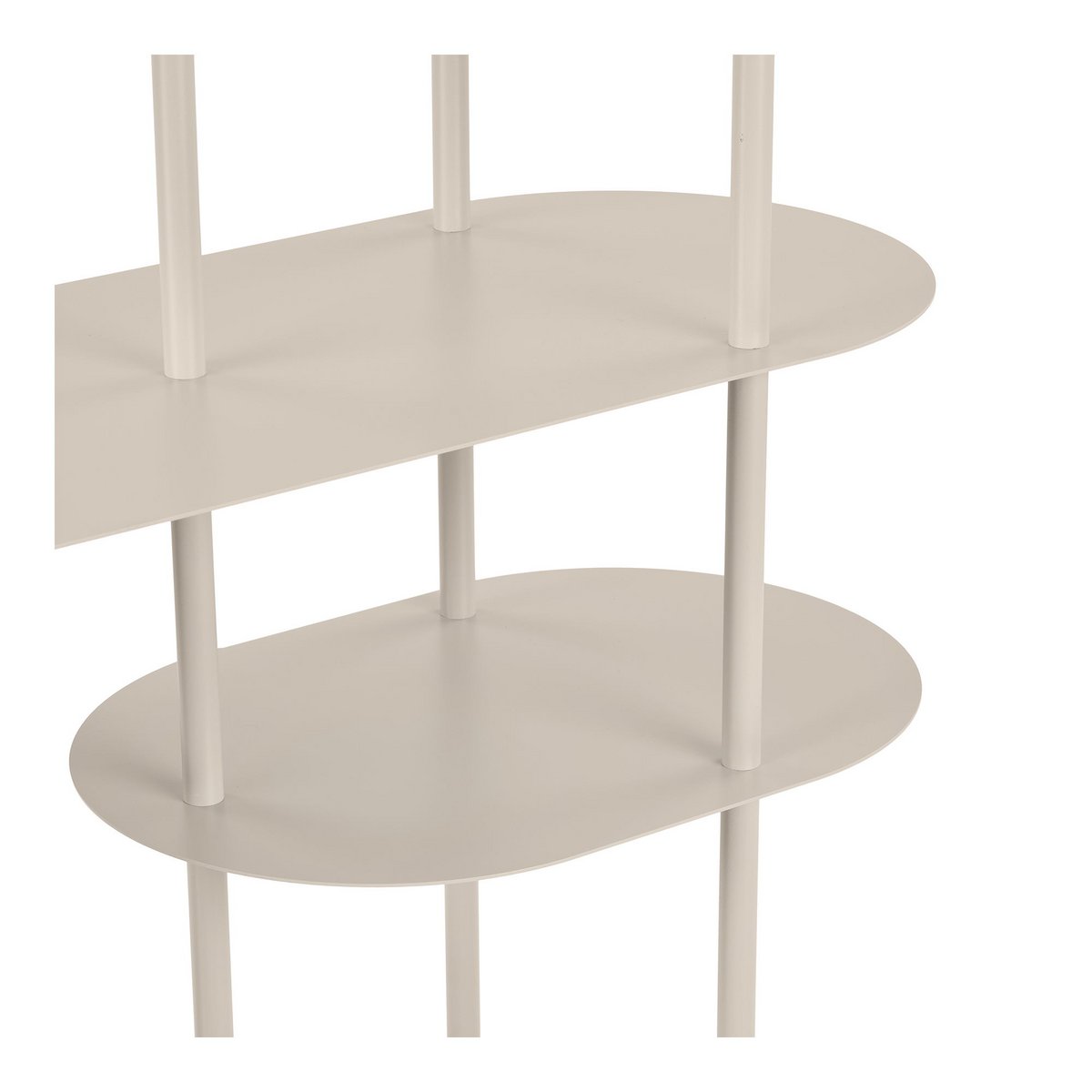 Rieti Shelving unit, 5 shelves, asymmetrical, metal, sand, 31x118x139 cm