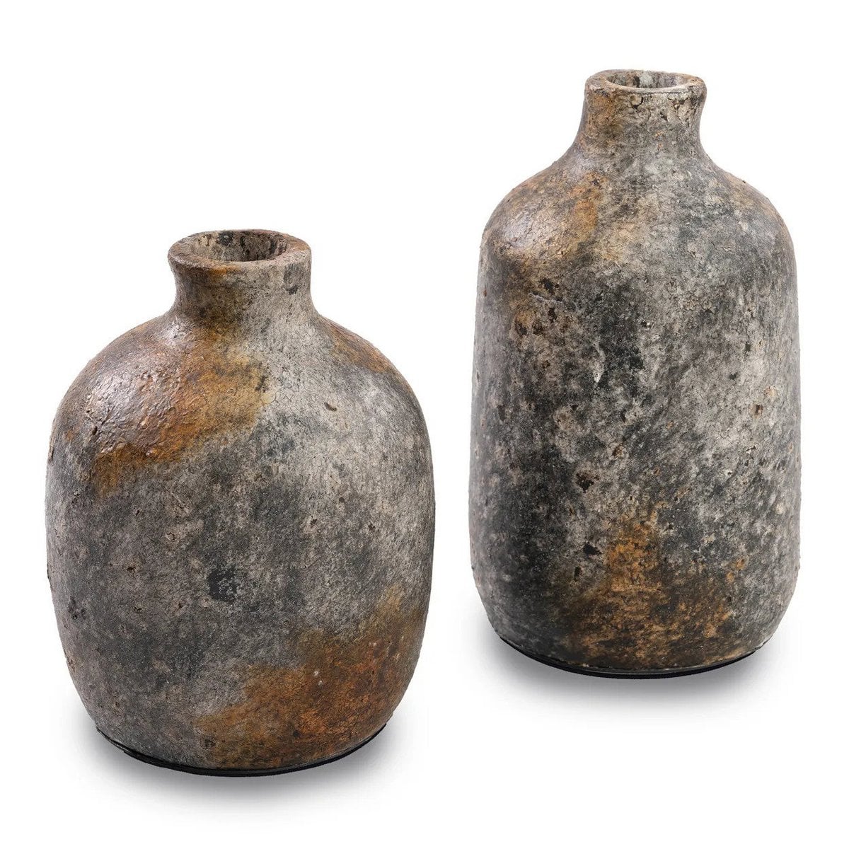 Terracotta Vase - Antique Grey Decorative Vase for Dried Flowers - Small