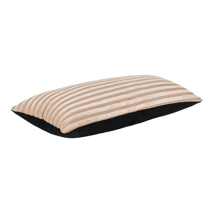 Polyester Blend Cushion - Beige Striped Accent Pillow, 30x60 cm
