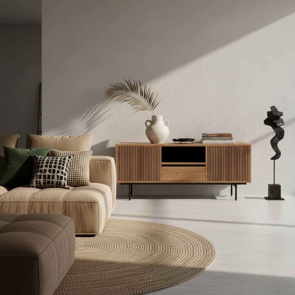 Rhythm teak TV cabinet - 140x45x55 cm