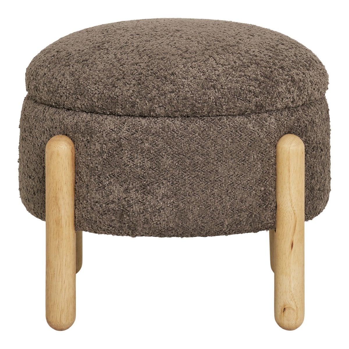 Bouclé Storage Pouf - Brown Nature