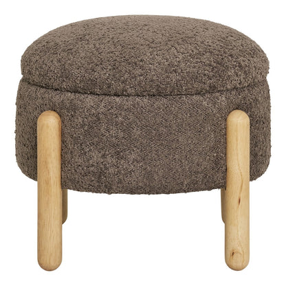 Bouclé Storage Pouf - Brown Nature