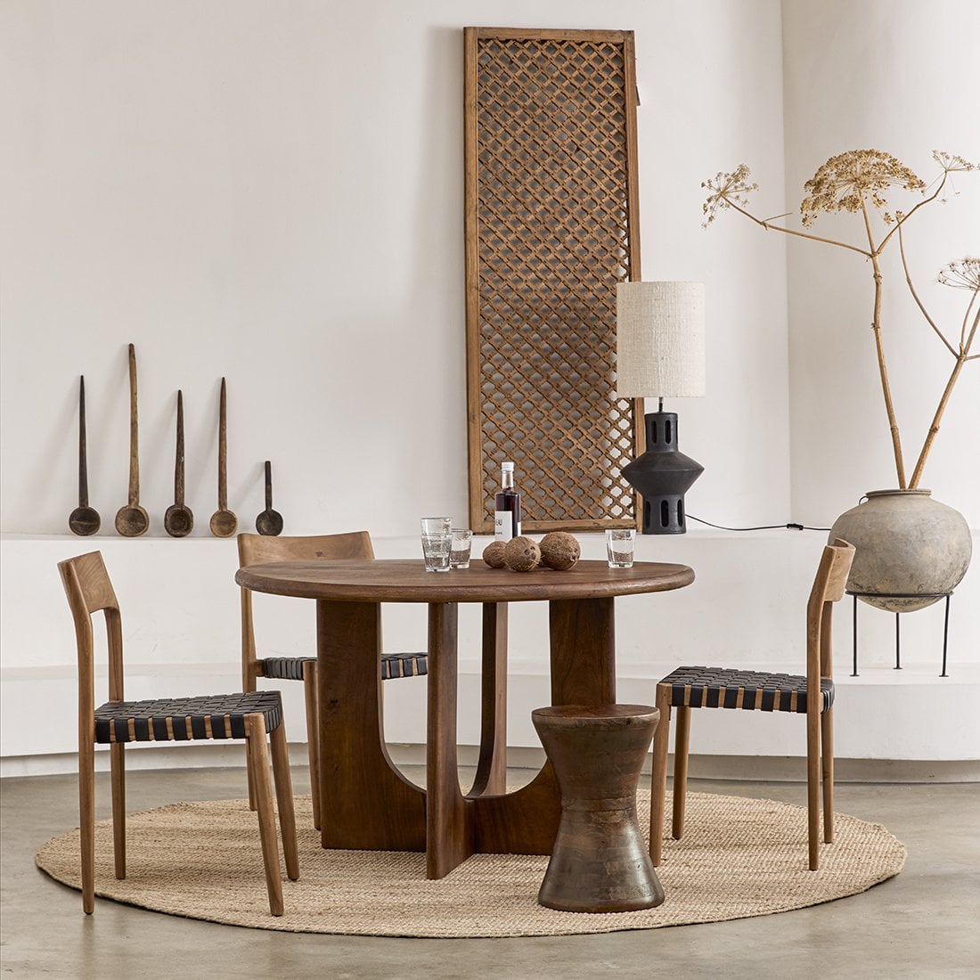 Mango Wood Stool Side Table – Natural Finish, Versatile Accent