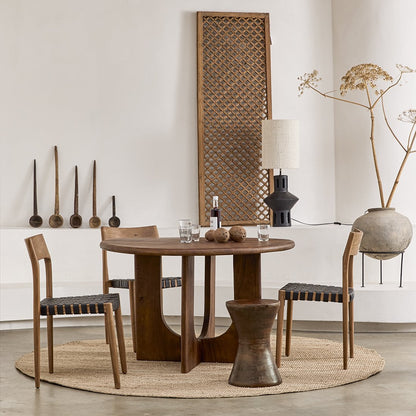 Mango Wood Stool Side Table – Natural Finish, Versatile Accent