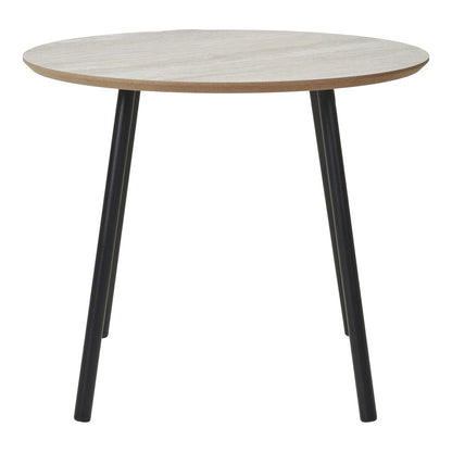 Mesa de centro Aalst - Negro/Beige, Acero, MDF, Ø55x45cm