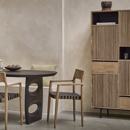 Teak Bookcase Cabinet - Recycled Wood, 90x45x172 cm