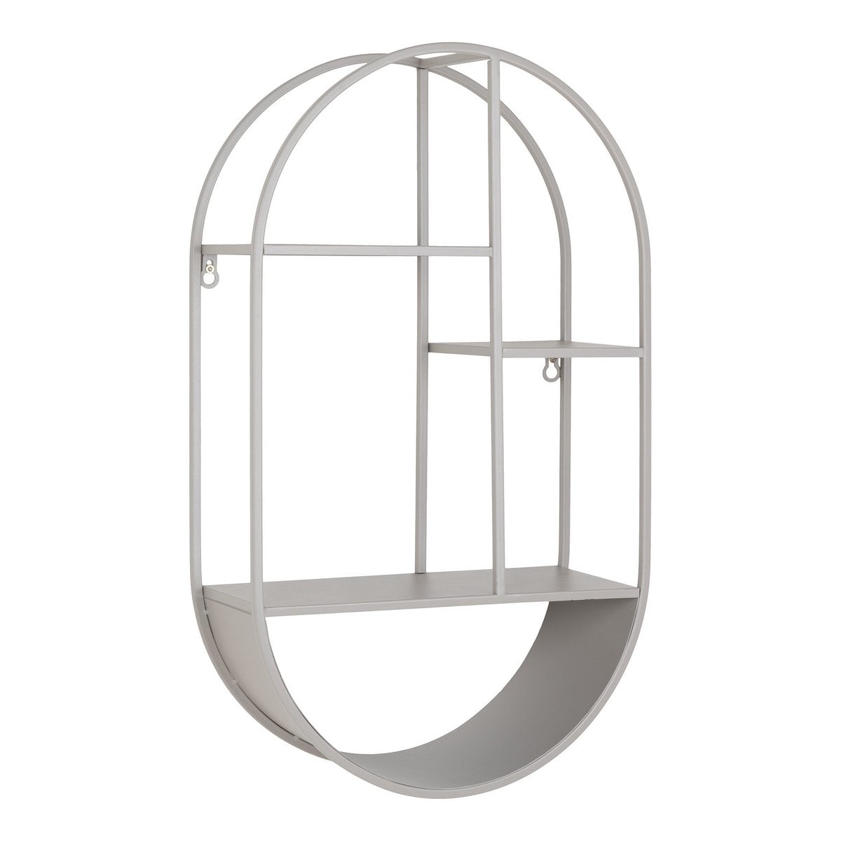 Feira Wall Shelf - Wall Shelf, oval, steel, cool grey, 35x15x60 cm