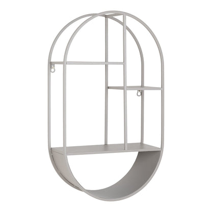 Feira Wall Shelf - Wall Shelf, oval, steel, cool grey, 35x15x60 cm
