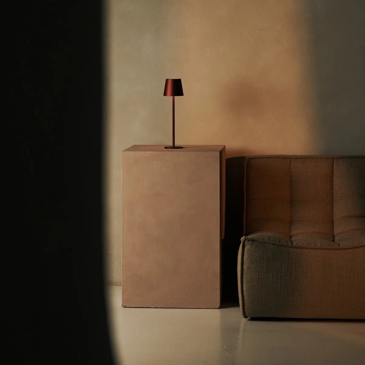 Lampe sans fil Jaspe bronze avec batterie | 3 niveaux d'éclairage et graduable