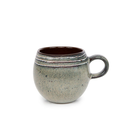Stoneware Coffee Mug - Comporta Ceramic Mug with Glaze Detail - Medium
