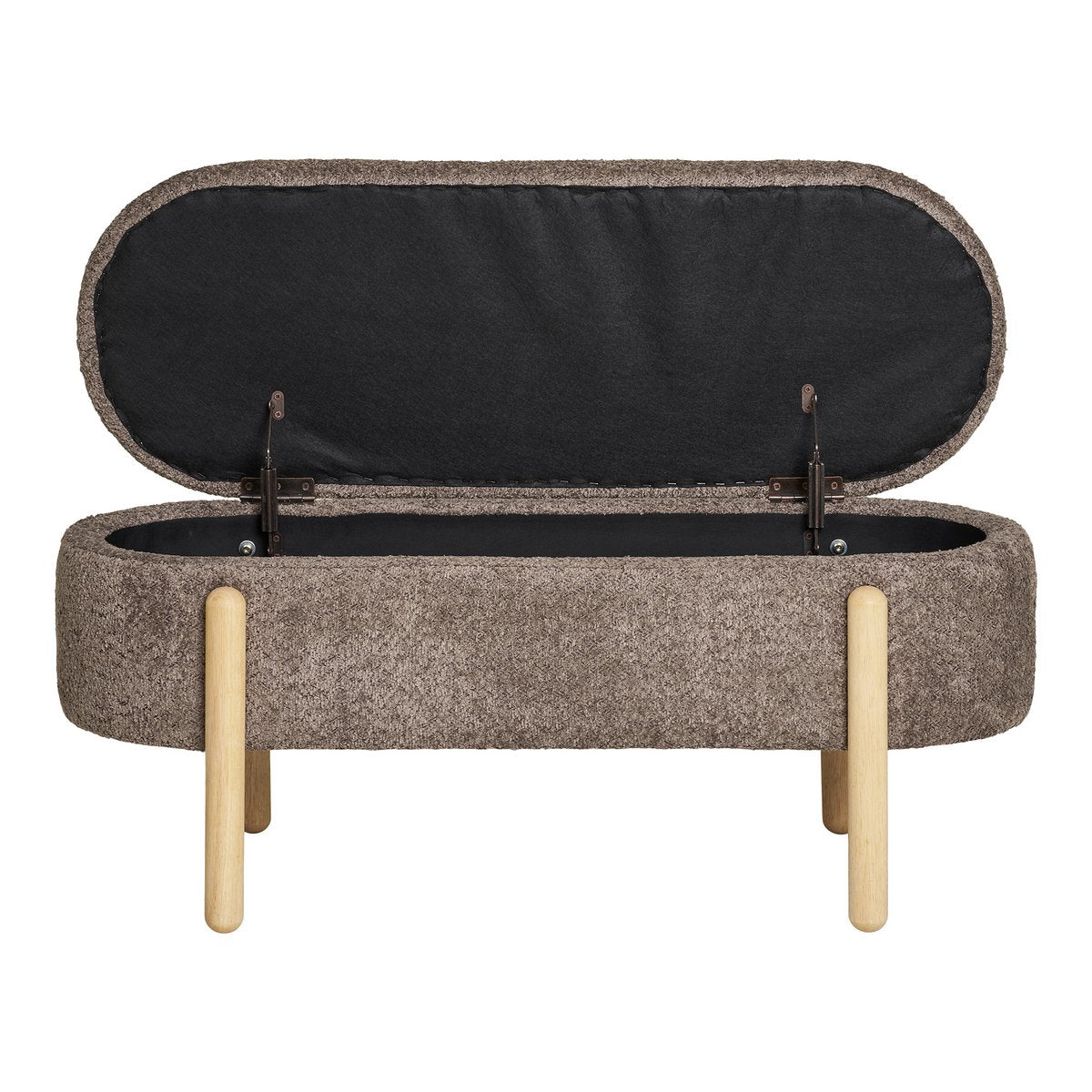 Branca Bench - Brown/Natural, Polyester/Foam/Plywood, 98x41x48 cm