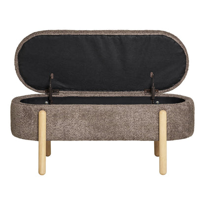 Branca Bench - Brown/Natural, Polyester/Foam/Plywood, 98x41x48 cm
