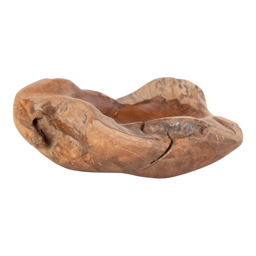 Teak Wood Bowl - Natural Decorative Bowl, Handmade, 20x8 cm